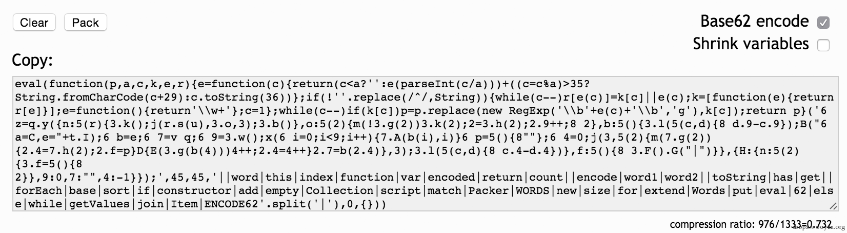 base62 编码的 Javascript