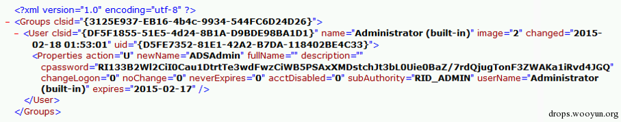 GroupPolicyPreferences-Password-XMLFileContents